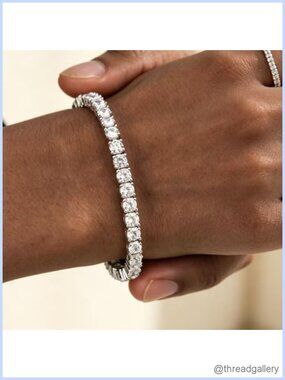 925 Sterling Silver Plated 4MM Cubic Zirconia Tennis Bracelet for Women Classic